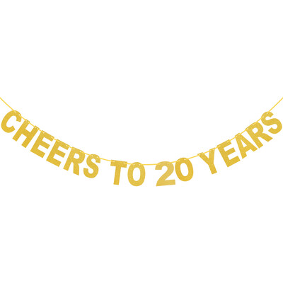 Gold Cheers To 16 18 20 21 Years Banner Flags 30th 40th 50th 60th 70th Anniversary Birthday Party Decoration Supplies Bunting