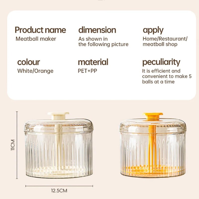 NAUJAS Permatomas mėsos kukulių gaminimo aparatas Mėsos kukuliai, preso formos, maltos mėsos laikymo talpykla Buitinė keptų kotletų gamyba