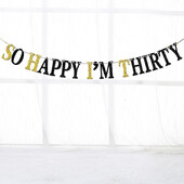So Happy I`m Thirty Banner, Cheers to 30 Years/30 & Fabulous Bunting sign, Happy 30th Birthday Party Decorations Supplies