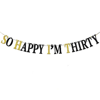 So Happy I`m Thirty Banner, Cheers to 30 Years/30 & Fabulous Bunting sign, Happy 30th Birthday Party Decorations Supplies