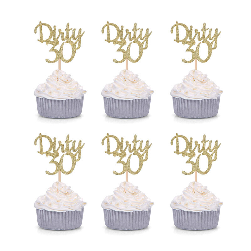 Piszkos harminc zászló, férfiak, nők, 30. születésnapi bulitábla, arany csillogó jubileumi partidíszek