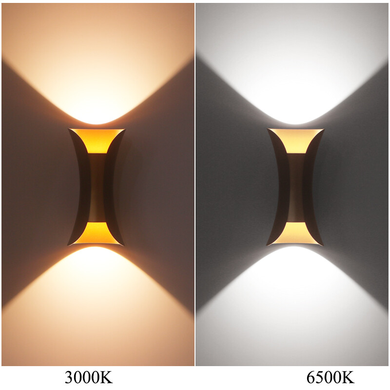 Kültéri dupla fejes fali lámpa Vízálló Led lámpa felfelé és lefelé udvari villa kerti erkéllyel ajtó tájkép kültéri ﻿