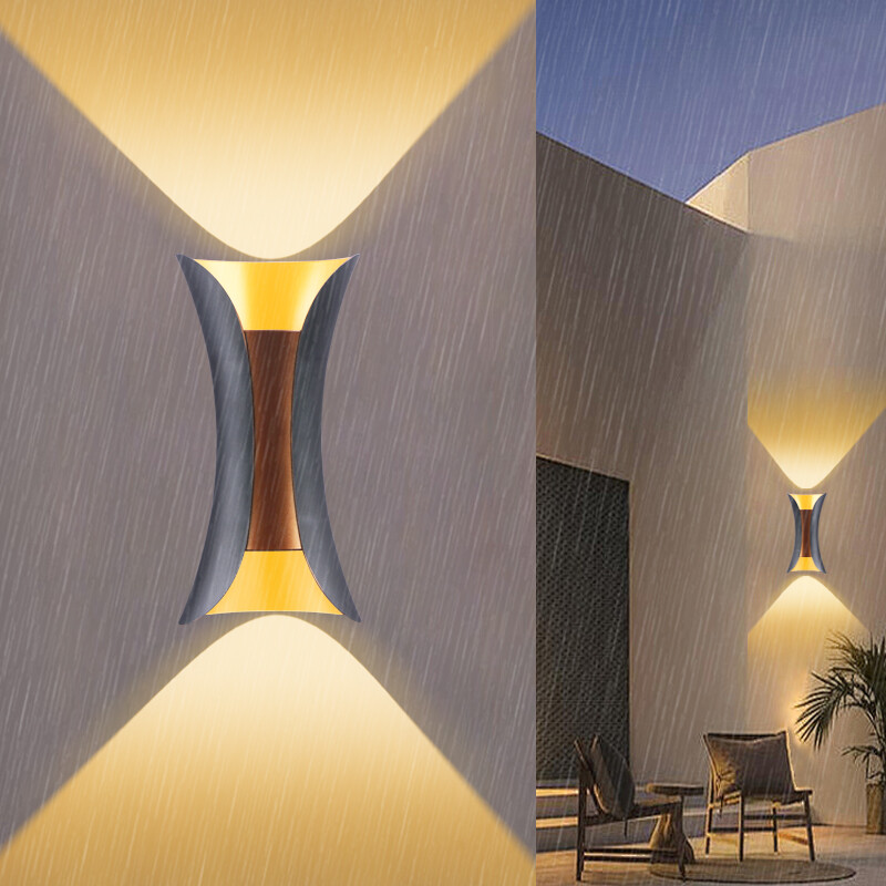 Kültéri dupla fejes fali lámpa Vízálló Led lámpa felfelé és lefelé udvari villa kerti erkéllyel ajtó tájkép kültéri ﻿