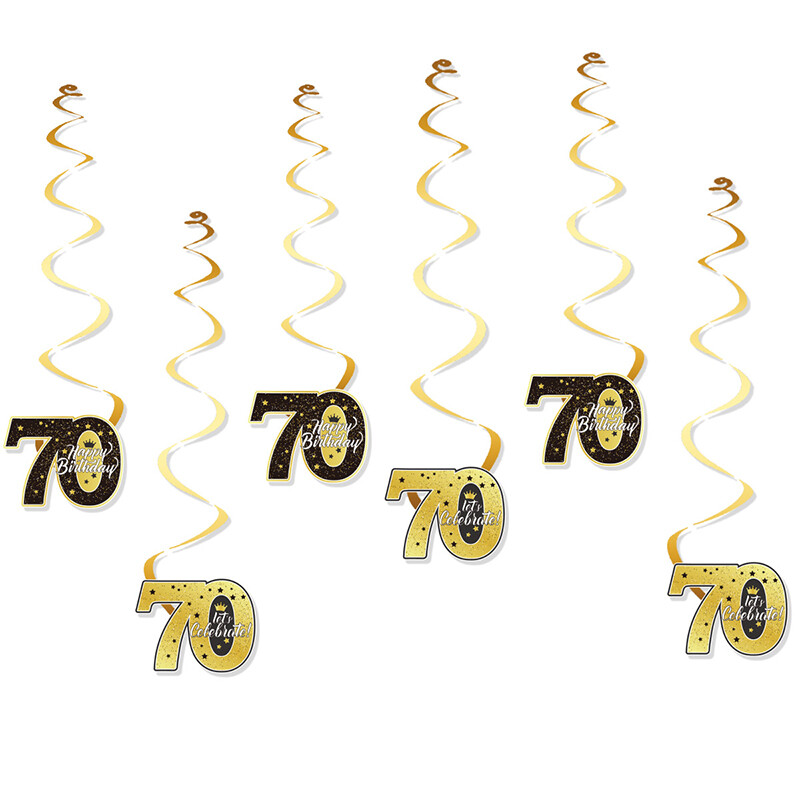 6db 18/21/30/40/50 éves születésnapi parti spirálfüzérek örvénylő banner medálok felnőtt születésnapi parti mennyezetre függő hátterek