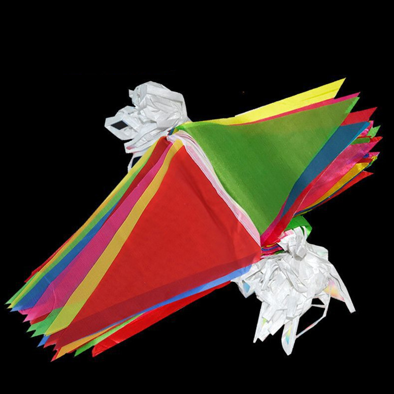 50/60db színes zászlók 30/40 méteres transzparens füzér kültéri születésnapi esküvői fesztivál zászlósor zászló otthoni kert dekoráció