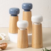 Χειροκίνητος μύλος πιπεριάς και αλατιού Nordic Style Μύλος αλατιού και πιπεριού Ρυθμιζόμενος μύλος τραχύτητας κεραμικός μύλος αλατιού