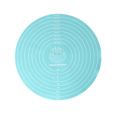 FAIS DU apvalus silikoninis kepimo kilimėlis, skirtas 12 colių skersmens tortų pasukamajam padėkliui, neslystantis tortų stovas maistui tinkamas virtuvės kepimo įrankis