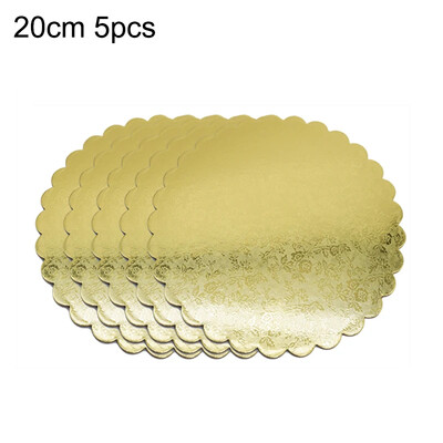 5/10 vnt Auksinės kepsninės apvalios vienkartinės torto plokštės torto lėkštės apvalios desertinės apvalios kepimo lentos pagrindas 8/10/12 colių