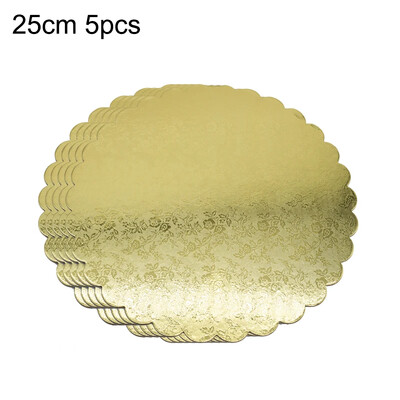 5/10 vnt Auksinės kepsninės apvalios vienkartinės torto plokštės torto lėkštės apvalios desertinės apvalios kepimo lentos pagrindas 8/10/12 colių