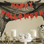 Halloween Red Bloody Banners Happy Halloween Themed Flags Decor Decoration Party Party Supplies DIY Κρεμαστά χάρτινα στολίδια Σημαίες