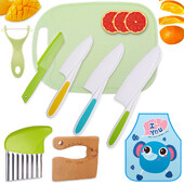 8/9 τμχ Creative Children`s Cartoon Cook Μαγειρικά σκεύη Σετ Πλαστική σανίδα κοπής Μαχαίρι φρούτων Επαναχρησιμοποιήσιμο Μαχαίρι ασφαλείας Προμήθειες κουζίνας
