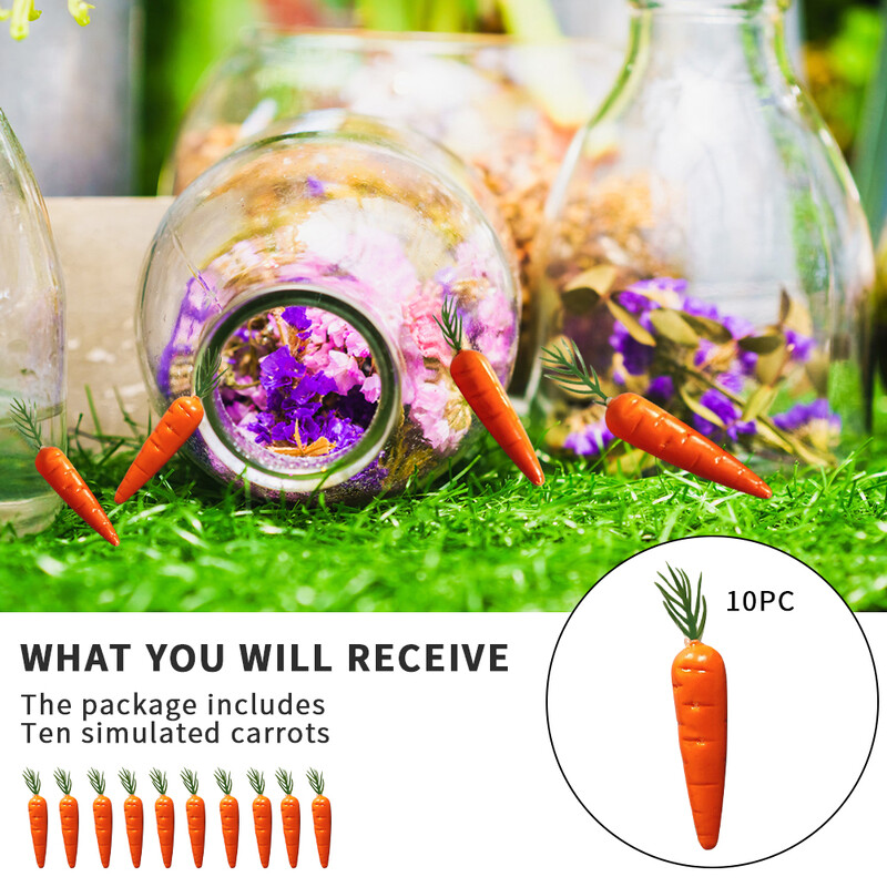 10db Mini Mesterséges Szimuláció Sárgarépabolt Otthoni dekoráció Élethű Zöldségek Sárgarépa Modell Lövés Kellékek Gyerekek Művészeti Oktatás