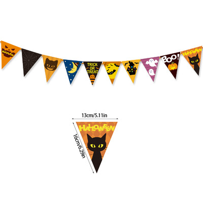 Happy Halloween Banner Κολοκύθα μοτίβο ρόπαλο Bunting Garland Διακόσμηση σπιτιού για τζάκι Halloween Theme Decorations Party Supplies