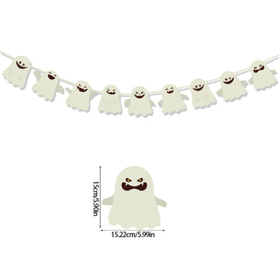 Happy Halloween Banner Κολοκύθα μοτίβο ρόπαλο Bunting Garland Διακόσμηση σπιτιού για τζάκι Halloween Theme Decorations Party Supplies