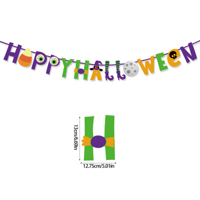 Happy Halloween Banner Κολοκύθα μοτίβο ρόπαλο Bunting Garland Διακόσμηση σπιτιού για τζάκι Halloween Theme Decorations Party Supplies
