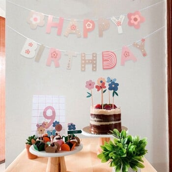 INS Bohemian Boho Rainbow Paper Banner Happy Birthday Party Decorations Girl Kids Baby Shower 1st Birthday Висящо знаме Доставки