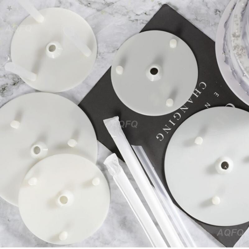 Többrétegű torta tartókeret Praktikus állványok Forma kerek desszert távtartó cölöptartó konzolhoz konyhai barkácsolás tortasütés dekor eszközök