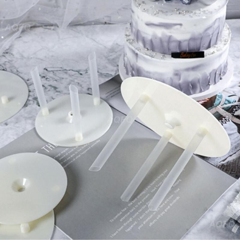 Többrétegű torta tartókeret Praktikus állványok Forma kerek desszert távtartó cölöptartó konzolhoz konyhai barkácsolás tortasütés dekor eszközök