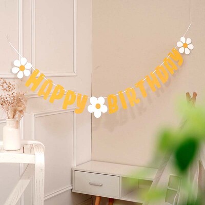 Πανό για κορίτσια για 1ο γενέθλια Happy Party Rainbow Clouds "Happy Birthday" "Be Happy" Πανό ύφασμα γενεθλίων Κρεμαστό πανό Γιρλάντα