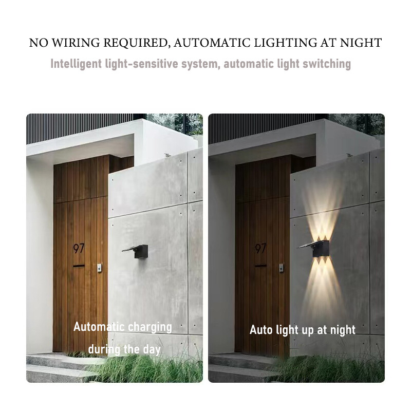 6 LED gyöngyös napelemes fali lámpa kültéri 2835 RGB vízálló napelemes kerítés lámpák kerti dekoráció színváltó napfény fény