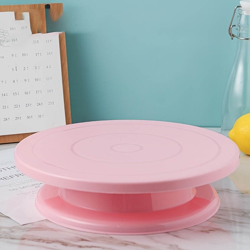 Fehér kerek műanyag torta forgótányér tortadíszítő eszközök kezdőknek és profiknak Sütőkellékek