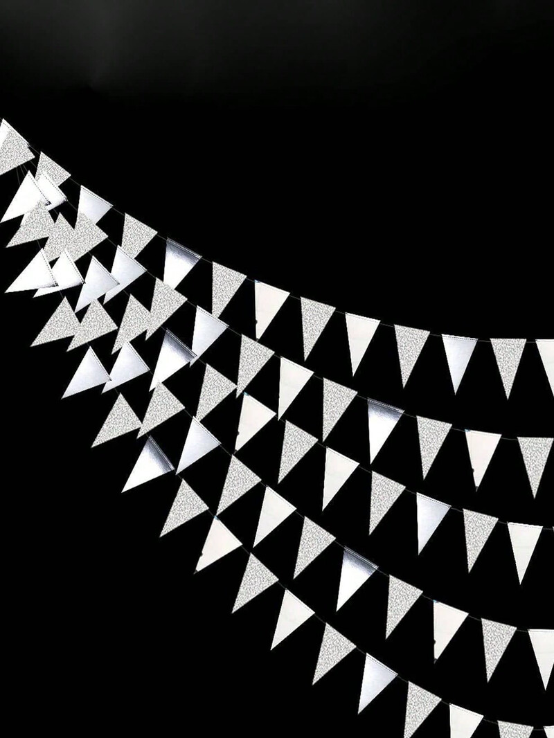 1db-4 m-es porezüst születésnapi parti háromszög Pull zászló más bulihoz és lakberendezéshez is használható