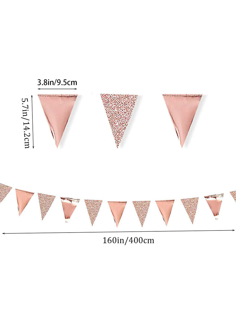 1db-4 m-es porezüst születésnapi parti háromszög Pull zászló más bulihoz és lakberendezéshez is használható