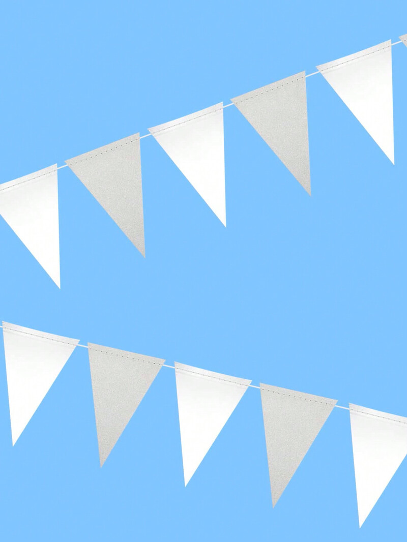 1db-4 m-es porezüst születésnapi parti háromszög Pull zászló más bulihoz és lakberendezéshez is használható