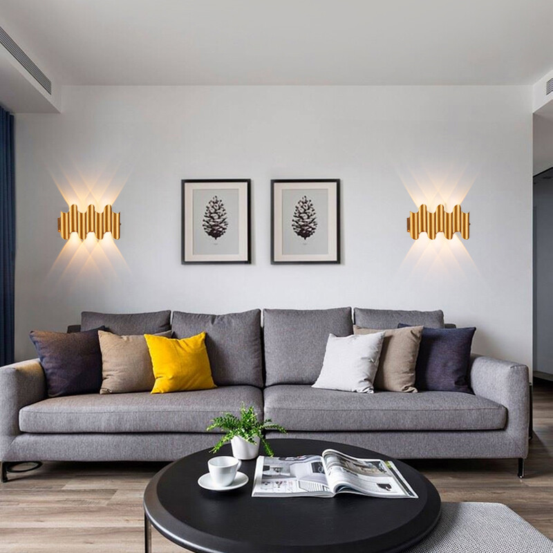 Alumínium LED fali lámpa IP65 Vízálló kültéri kerti dekoráció világítás beltéri hálószoba nappali lépcső fali lámpa AC85-265V