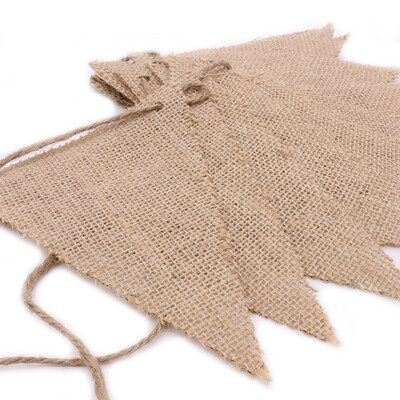 Vintage γιούτα Hessian λινάτσα Πανό Γαμήλιο πάρτι Eid Al-Fitr Φωτογραφία για πάρτι γενεθλίων Κρεμαστά διακοσμητικά σημαίες γιρλάντα