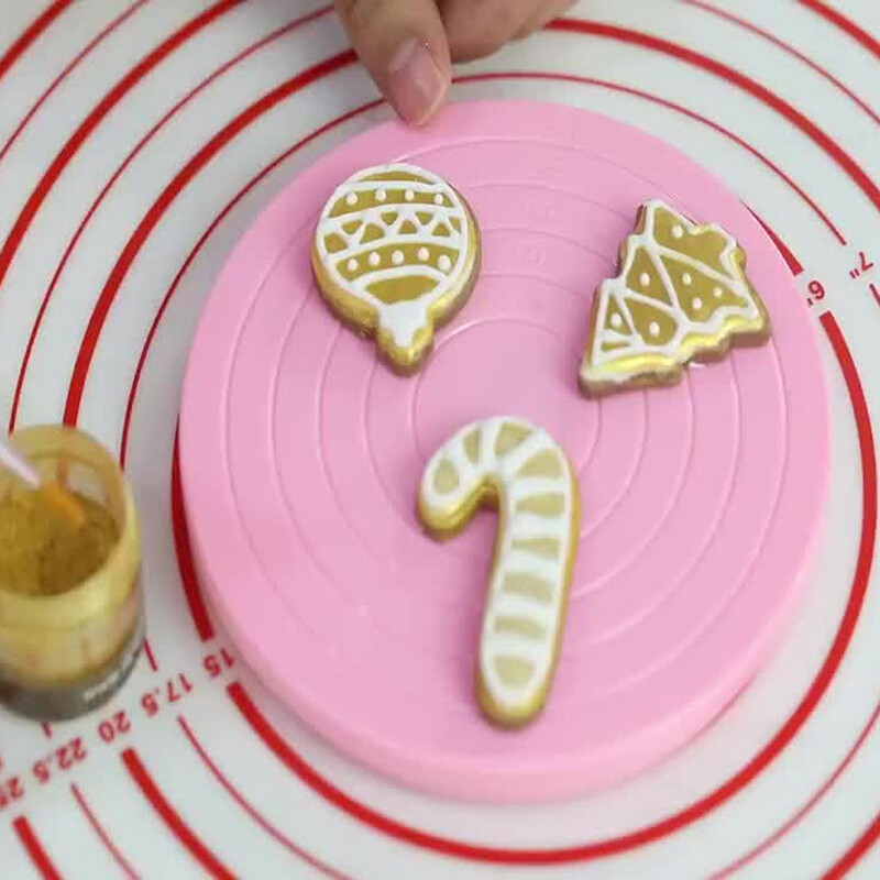 1vnt virtuvės keptuvės kepimo įrankis Plastikinė pyrago lėkštė, besisukantis neslystantis apvalus pyrago stovas. Tortų dekoravimo sukamasis stalas