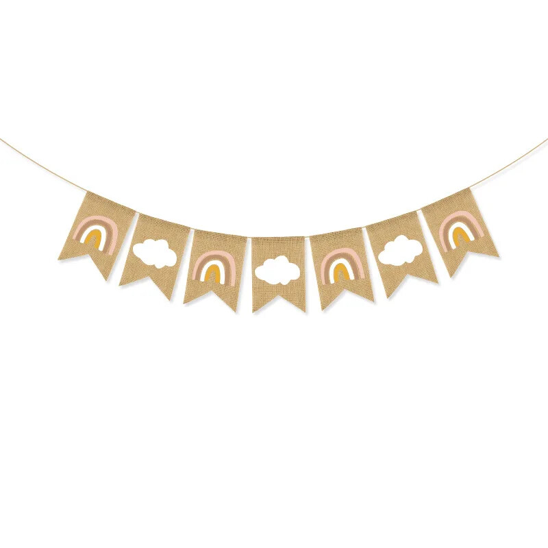 1db Bobo Rainbow Oh Baby zsákvászon szalagfüzér Füzér Szobai akasztós sármány babazuhanyhoz Nem Felfedi születésnapi parti dekoráció