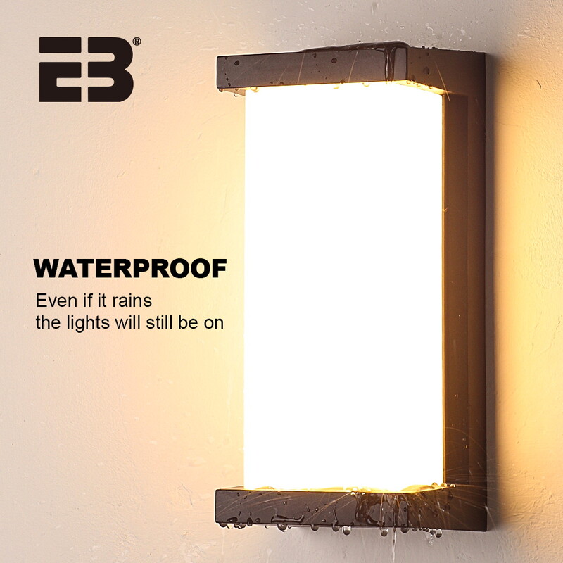 Ebuybest kültéri fali lámpa vízálló IP65 AC90-260V külső LED fali lámpa Modern homlokzati veranda Kerti kapu fali világítás