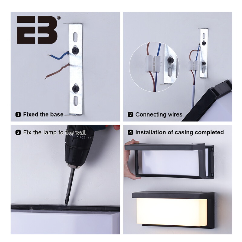 Ebuybest kültéri fali lámpa vízálló IP65 AC90-260V külső LED fali lámpa Modern homlokzati veranda Kerti kapu fali világítás