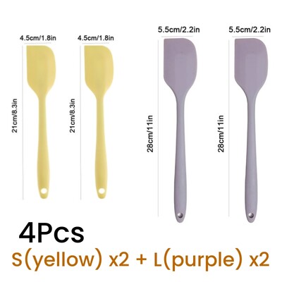 4vnt Silikoninė kreminė mentelė Nelipni sviesto mentelė Karščiui atsparūs virtuvės kepimo įrankiai DIY tortų kepimo įrankiai