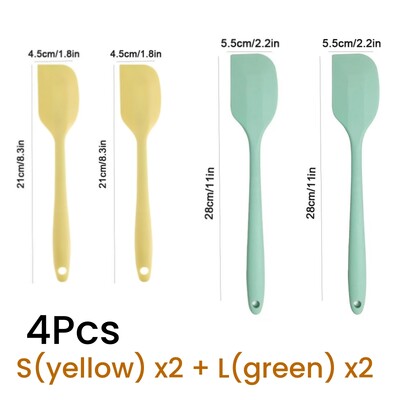 4vnt Silikoninė kreminė mentelė Nelipni sviesto mentelė Karščiui atsparūs virtuvės kepimo įrankiai DIY tortų kepimo įrankiai