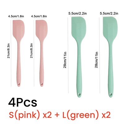 4vnt Silikoninė kreminė mentelė Nelipni sviesto mentelė Karščiui atsparūs virtuvės kepimo įrankiai DIY tortų kepimo įrankiai