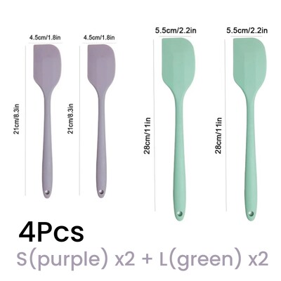 4vnt Silikoninė kreminė mentelė Nelipni sviesto mentelė Karščiui atsparūs virtuvės kepimo įrankiai DIY tortų kepimo įrankiai