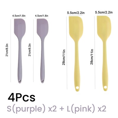 4vnt Silikoninė kreminė mentelė Nelipni sviesto mentelė Karščiui atsparūs virtuvės kepimo įrankiai DIY tortų kepimo įrankiai