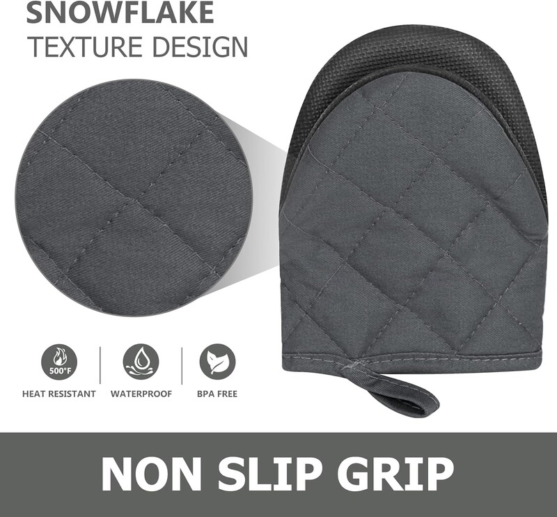 1 pár rövid sütőkesztyű - szilikon konyhai sütőkesztyű, magas hőálló, grillezéshez, sütéshez, főzéshez és grillezéshez