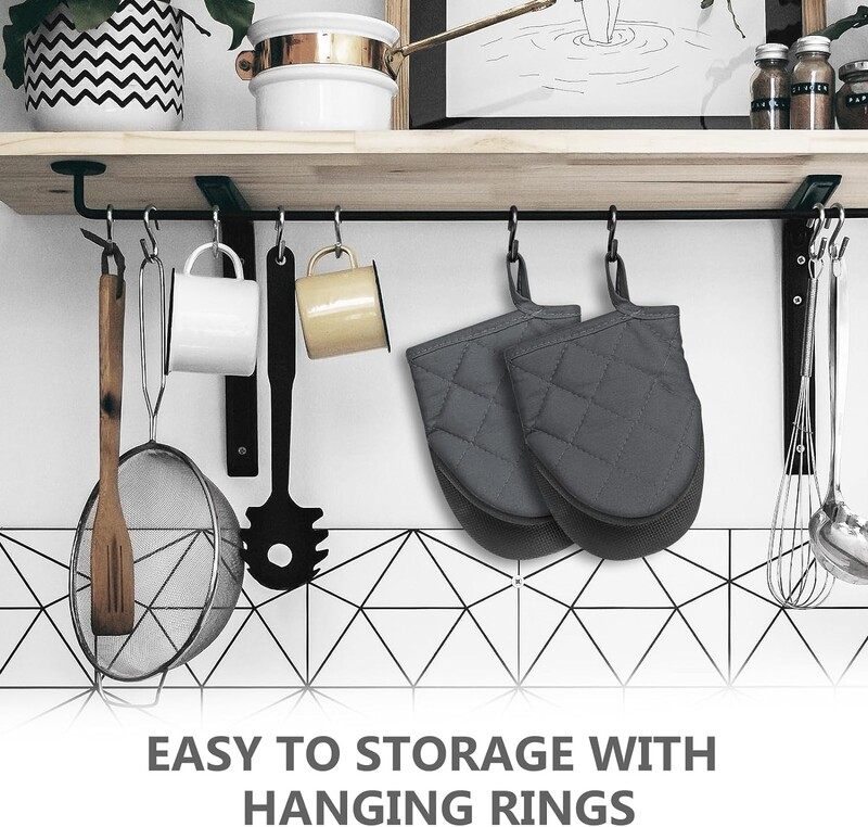 1 pár rövid sütőkesztyű - szilikon konyhai sütőkesztyű, magas hőálló, grillezéshez, sütéshez, főzéshez és grillezéshez