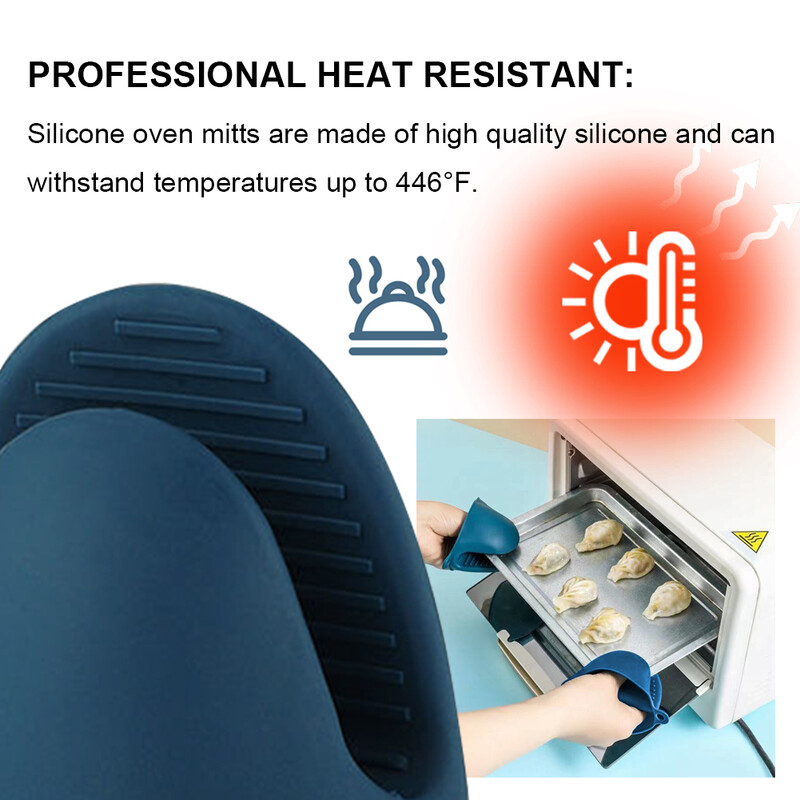 6-2db Sütőkesztyű Szilikon Hőálló Csípős kesztyű Forrázásgátló csúszásmentes kesztyűk Csípek Fazék tartó Főző Sütősütő kesztyűk