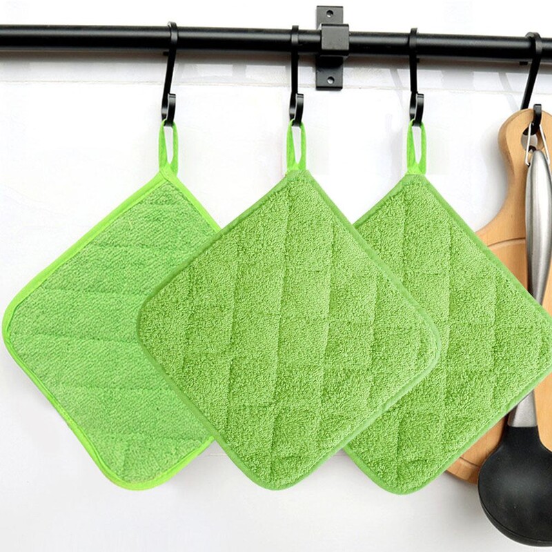 2 az 1-ben edénytartók Sütőkesztyűk 3 db Pamut szőnyeg Főzés Mikrohullámú Alátét Sütés Grill edényfogók Kesztyű Konyhai szerszám tartozékok