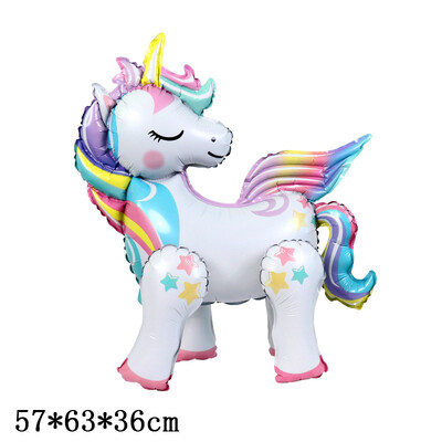 Πανό για πάρτι Unicorn Γιρλάντα στέκεται Μονόκερος Μπαλόνι Παιδικά κορίτσια Διακόσμηση γενεθλίων Banner Baby Shower Μονόκερος διακόσμηση πάρτι