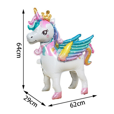 Πανό για πάρτι Unicorn Γιρλάντα στέκεται Μονόκερος Μπαλόνι Παιδικά κορίτσια Διακόσμηση γενεθλίων Banner Baby Shower Μονόκερος διακόσμηση πάρτι