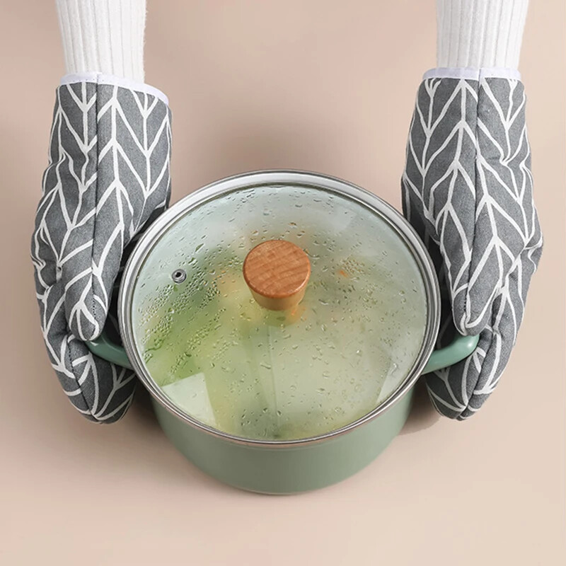 2 db szigetelt konyhai kesztyű, hőálló mikrohullámú kesztyű, hőálló vastagított rácsos sütőkesztyű