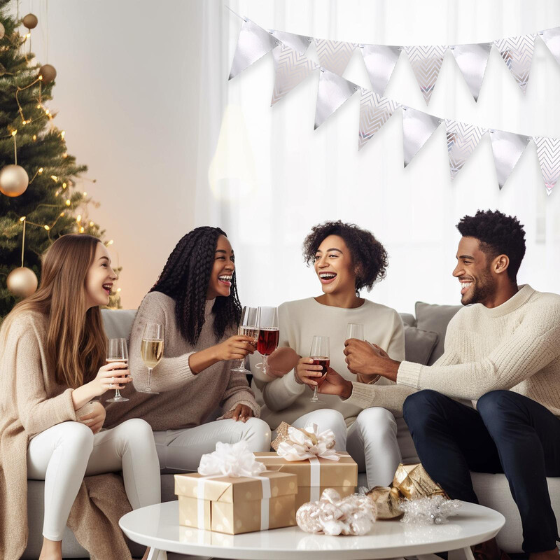 1db szett 16 4 láb arany papír kártya zászló zászlók születésnapi partira háromszög transzparens háromszög zászló zászló zászló zászló rózsaszín 16 4 láb