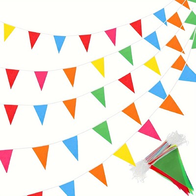 1PC Triangle Color Flag Μαζική γιρλάντα Grand Opening Mardi Gras Διακόσμηση πάρτι γενεθλίων Εορταστική γιορτή σε εξωτερικούς χώρους (Πολύχρωμα)