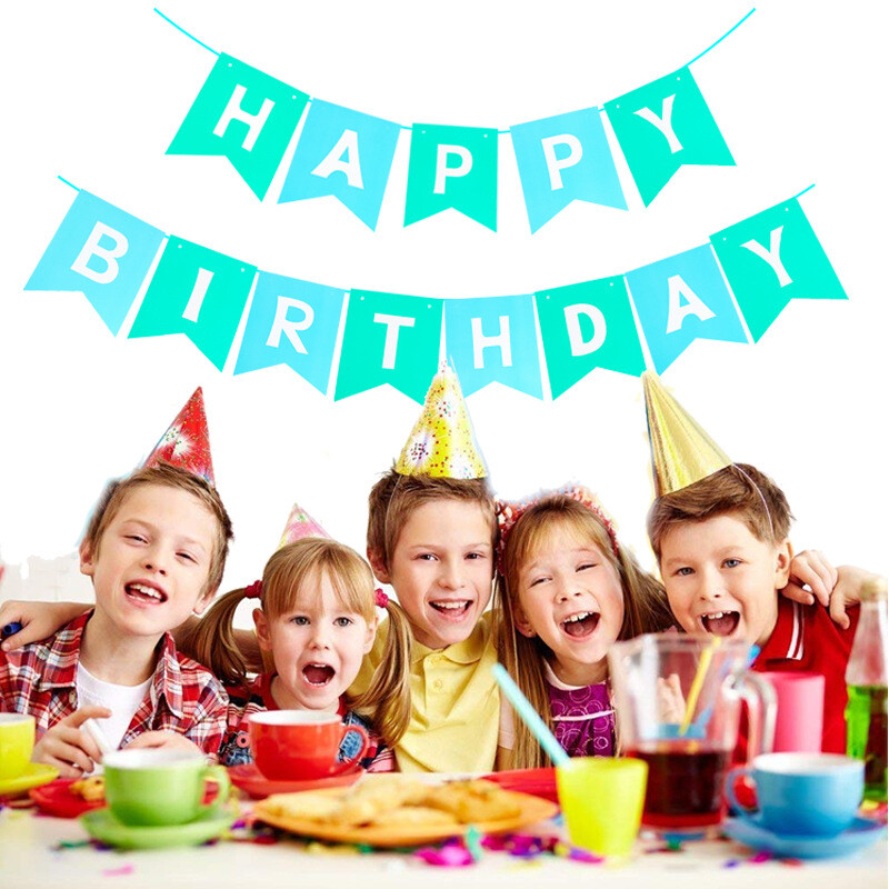 Új 1 készlet boldog születésnapot dekoráció születésnapi parti sármány füzér baba zuhany kellékek papír transzparens dekoráció boldog születésnapot