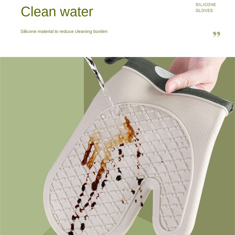 Új szilikon és pamut kesztyűk twill kétrétegű mikrohullámú sütő sütőkesztyűk konyhai sütés hőszigetelő kesztyűk sütőkesztyűk